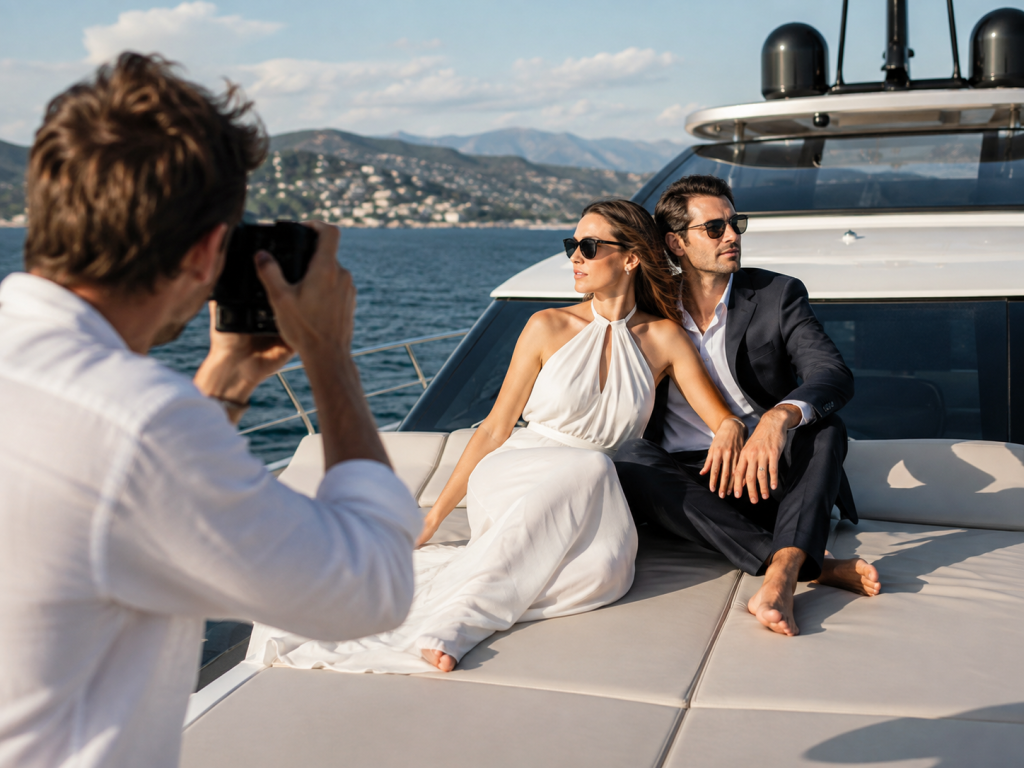 Professional photo session aboard a yacht